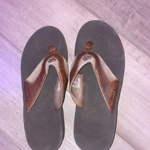 brown flip flops